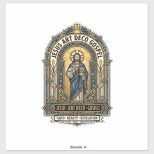 Jesus Art Deco Gospel Jesus Art Deco Kristna Tro Klistermärken