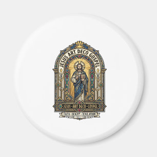 Jesus Art Deco Gospel Jesus Art Deco Kristna Tro Magnet