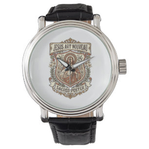 Jesus Art Nouveau Helig Affisch Jesus Art Nouveau Armbandsur