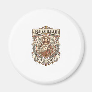 Jesus Art Nouveau Helig Affisch Jesus Art Nouveau Magnet