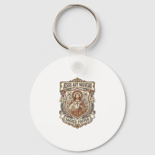 Jesus Art Nouveau Helig Affisch Jesus Art Nouveau Nyckelring