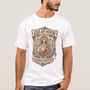 Jesus Art Nouveau Helig Affisch Jesus Art Nouveau T Shirt