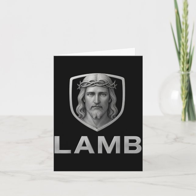 Jesus As The Lamb Iconic Christian Image  Kort (Framsida)