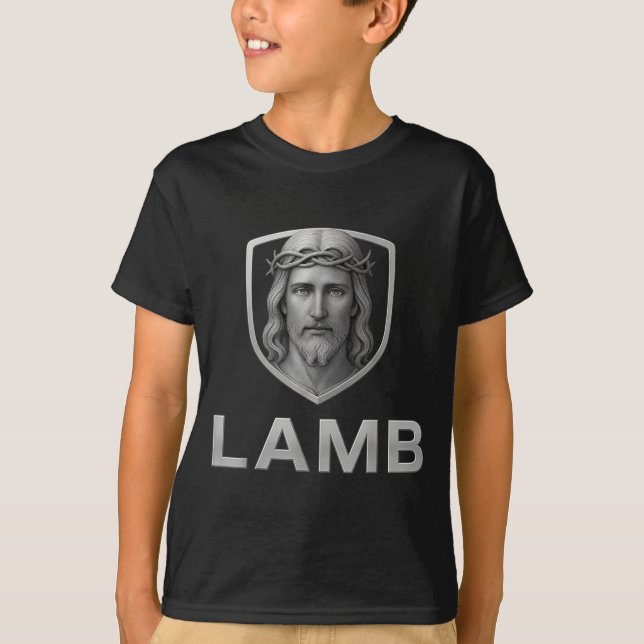 Jesus As The Lamb Iconic Christian Image  T Shirt (Framsida)