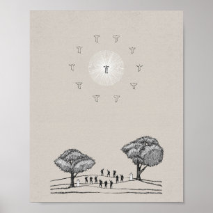 Jesus Ascension - Höger Hand of God Bible Art Poster