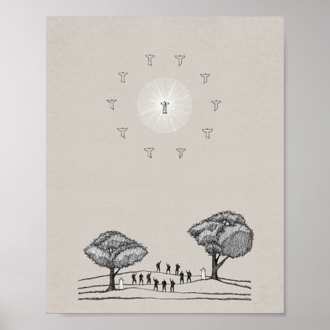 Jesus Ascension - Höger Hand of God Bible Art Poster (Framsidan)