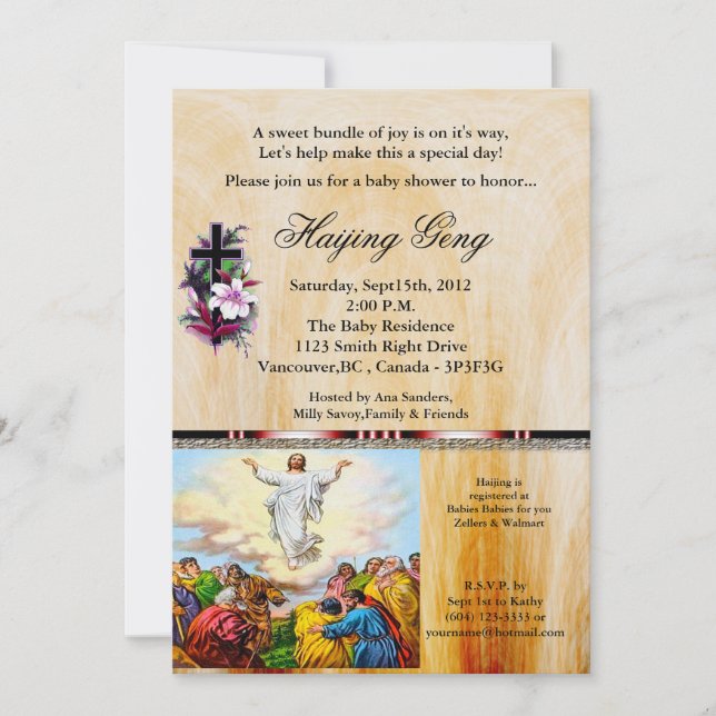 Jesus återvänder till Fadern Baby Shower Inbjudan (Framsida)