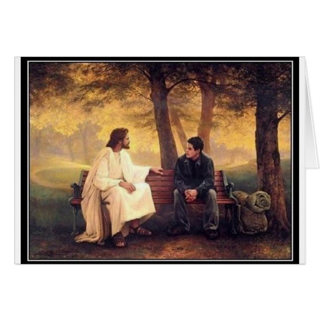 Jesus att bry sig för mig hälsningskort (Framsidan Horizontal)