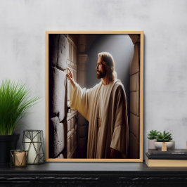 Jesus av Door vid Sunrise Poster