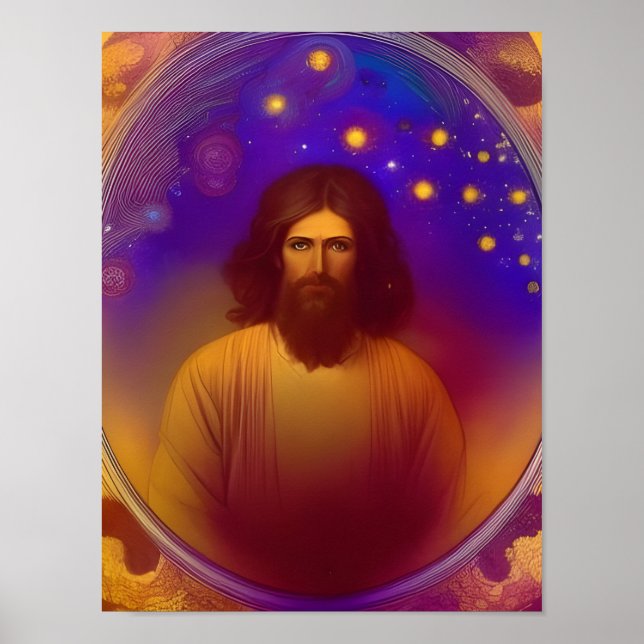 Jesus av Mucha AI Generated Art Poster (Framsidan)