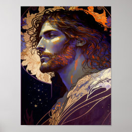 Jesus av Mucha AI Generated Art Poster