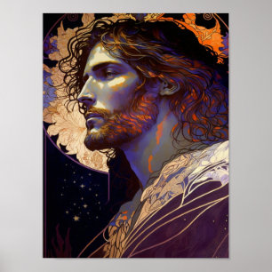 Jesus av Mucha AI Generated Art Poster