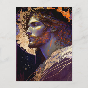 Jesus av Mucha AI Generated Art Vykort