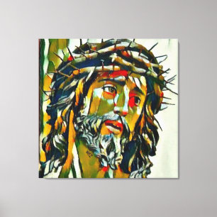 Jesus av Nazareth olja på kanfasporträtt Canvastryck