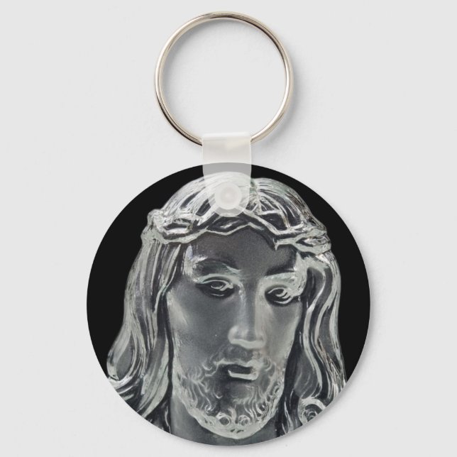 Jesus B&W-bild Nyckelring (Framsida)