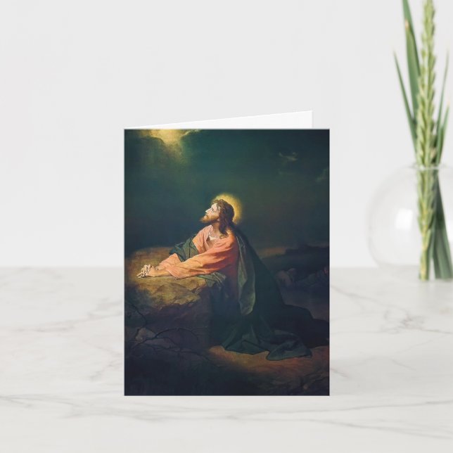 Jesus badar i Getsemane trädgården  Kort (Framsida)