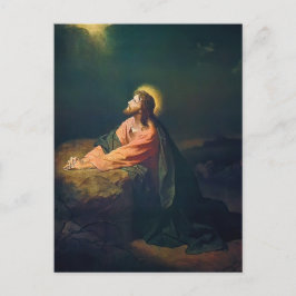 Jesus badar i Getsemane trädgården  Vykort