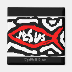 Jesus Banner gotGod316.com Scripture Magnet