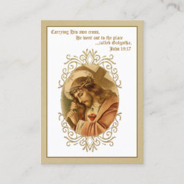 Jesus bär Kor Prayer Religiösa Heliga Card Visitkort