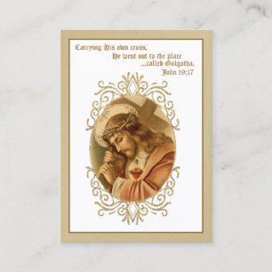 Jesus bär Kor Prayer Religiösa Heliga Card Visitkort