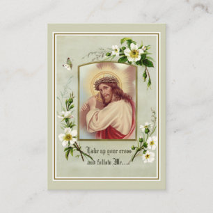 Jesus bär Kor Prayer Religiösa Heliga Card Visitkort