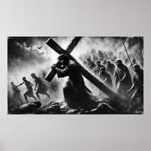 Jesus bär korset-affisch poster