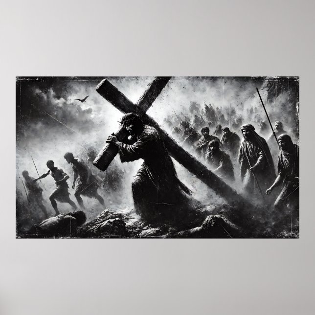 Jesus bär korset-affisch poster (Framsidan)