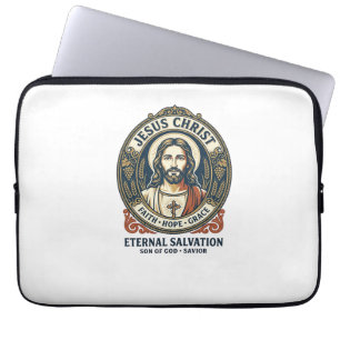 Jesus Barber Herr Grooming Grafisk T-Shirt Kristna Laptop Fodral
