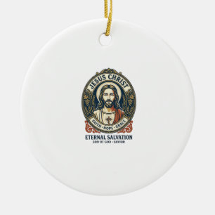 Jesus Barber Herrens Grooming Grafisk T-Shirt Kris Julgransprydnad Keramik