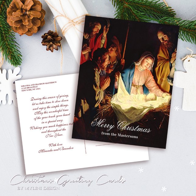 Jesus barn med Mary & Joseph God jul Helg Vykort (Skapare uppladdad)
