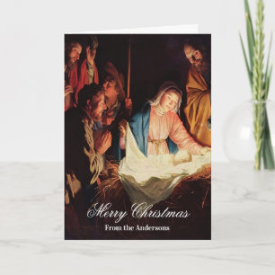 Jesus barn med Mary och Joseph God jul Kort