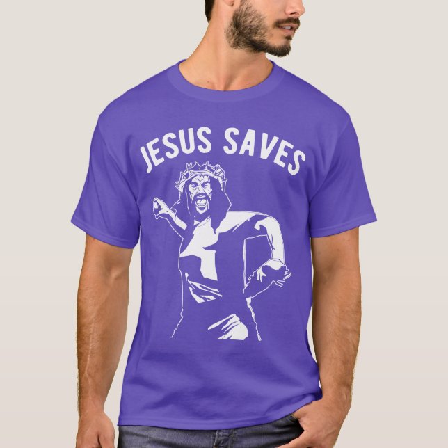 Jesus Baseboll Religiösa Sporter rolig T Shirt (Framsida)