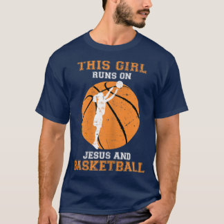 Jesus Basketball Ord Christian Gifts Tonåring Girl T Shirt