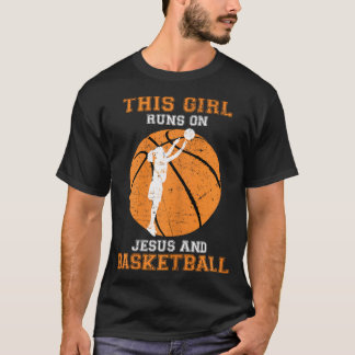 Jesus Basketball Ord Christian Gifts Tonåring Girl T Shirt