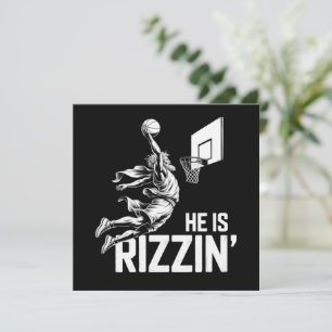 Jesus Basketboll Han är Rizzin' Rolig Kristna Inbjudningar