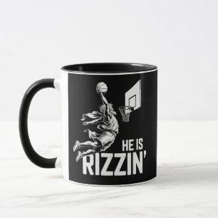 Jesus Basketboll Han är Rizzin' Rolig Kristna Mugg
