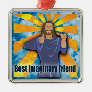 Jesus Bästa fiaskinära vännen humoristisk och atei Julgransprydnad Metall