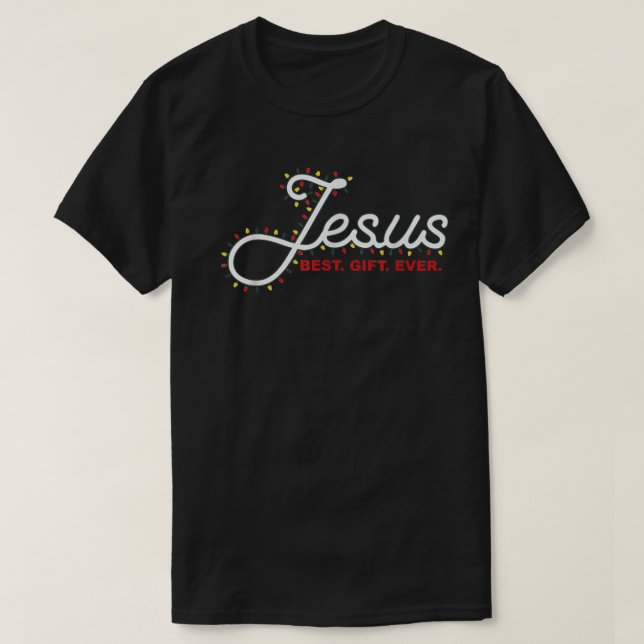 Jesus Bästa gåva någonsin Julljus Julafton Gift T Shirt (Design framsida)