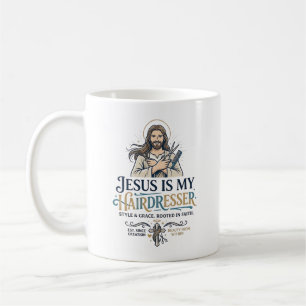 Jesus Beauty Salon Frisör T-Shirt Inspiration Kaffemugg