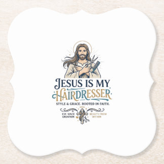 Jesus Beauty Salon Frisör T-Shirt Inspiration Underlägg Papper