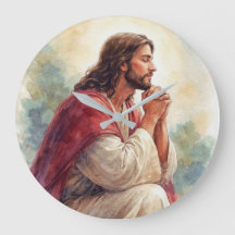 Jesus Bedjande Akvarell Konst | Kristet Livstro