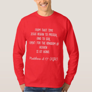 JESUS Began till Preach Red Jul, lång Sleeve T Shirt