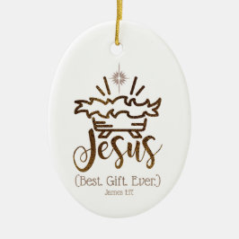 JESUS BEST GIFT EVER NITY Star Jul Julgransprydnad Keramik