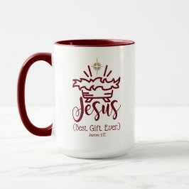 JESUS BEST GIFT EVER Red Scripture Christmas  Mugg