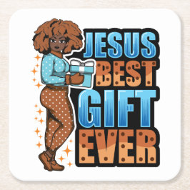 Jesus Best Gift God jul Pajama Melani Underlägg Papper Kvadrat