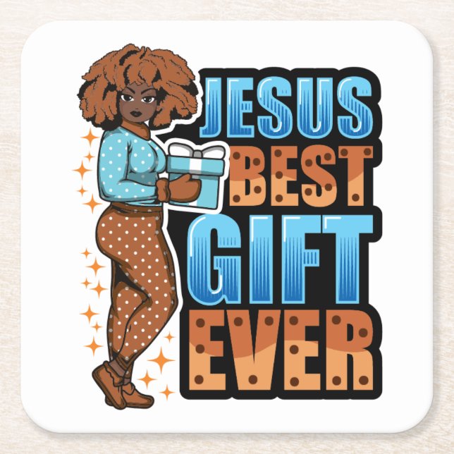 Jesus Best Gift God jul Pajama Melani Underlägg Papper Kvadrat (Framsidan)