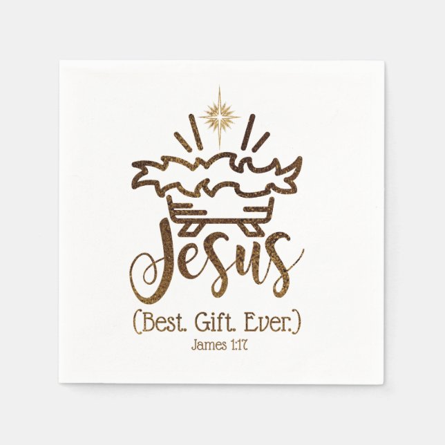 JESUS BEST GIFT VART Jul Party Pappersservett (Framsidan)