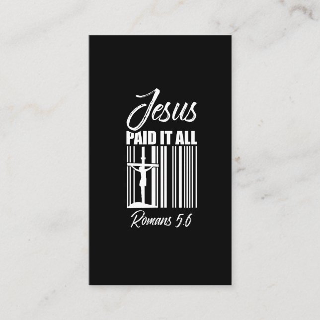 Jesus Betalade all Prisare Barcode Gud Christian Visitkort (Framsida)