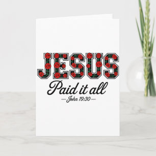 Jesus betalade allt Boho blommiga rosor kristen Bi Kort