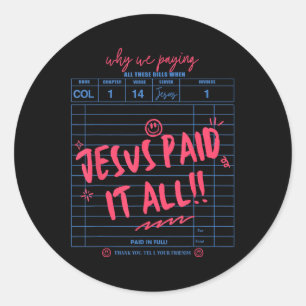 Jesus Betalade allt kristen Jesus Bible Wome Runt Klistermärke